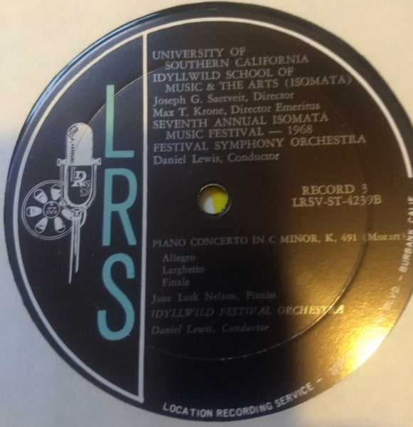 Various : University Of Southern Idyllwild California School Of Music And The Arts Seventh Annual Isomata Music Festival Choir With The Festival Symphony Orchestra (3xLP, Comp)