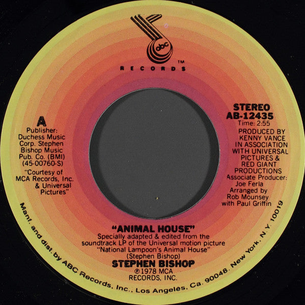 Stephen Bishop : Animal House / Dream Girl (7", Single, Styrene, Pit)