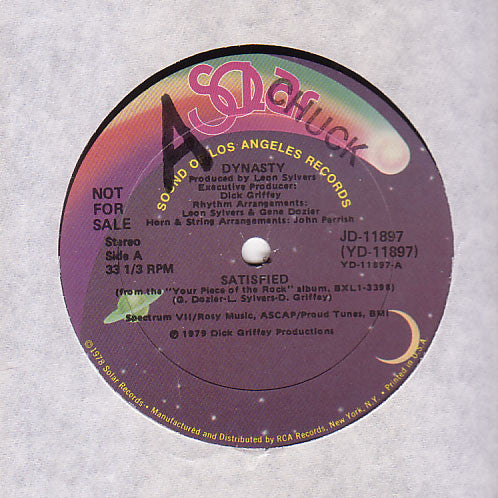 Dynasty : Satisfied (12", Promo)