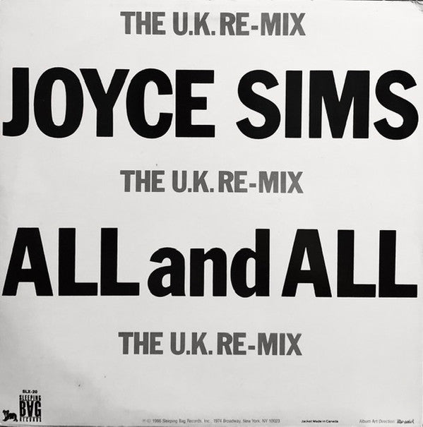 Joyce Sims : All And All (The U.K. Re-Mix) (12")