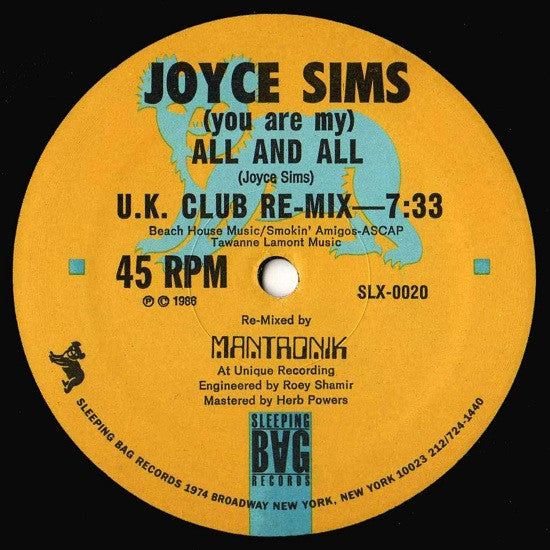 Joyce Sims : All And All (The U.K. Re-Mix) (12")