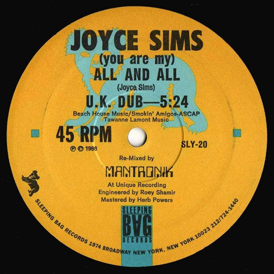 Joyce Sims : All And All (The U.K. Re-Mix) (12")