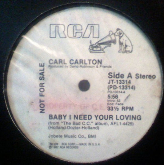 Carl Carlton : Baby, I Need Your Loving (12", Mono)