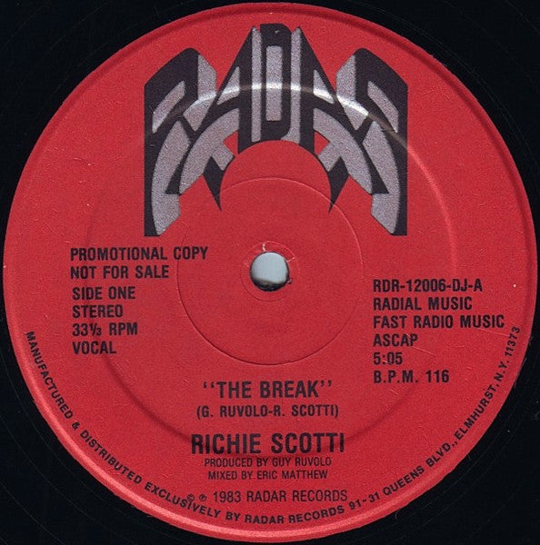 Richie Scotti : The Break / Breaker (12", Single, Promo)