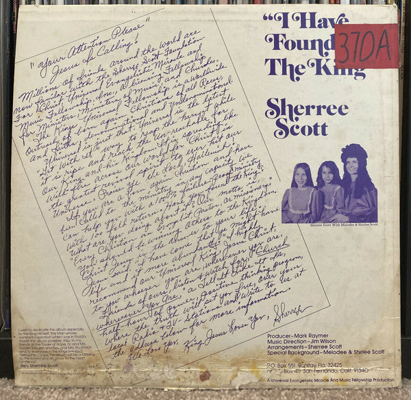 Sherree Scott : I Have Found The King (LP, Album)