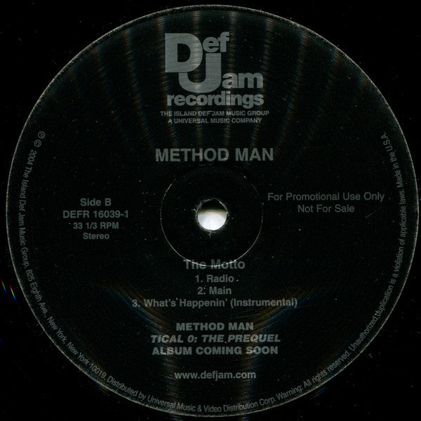 Method Man : What's Happenin' (12", Promo)
