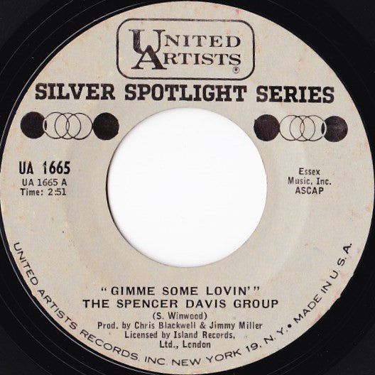 The Spencer Davis Group : Gimme Some Lovin' / Blues In F (7", RE)