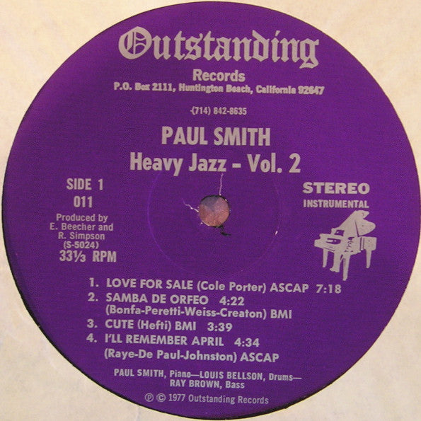Paul Smith (5) : Heavy Jazz - Vol. 2 (LP, Album)