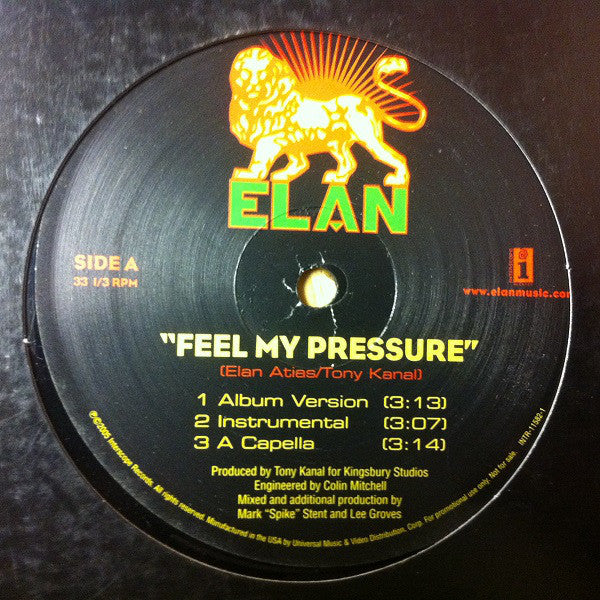 Elan Atias : Feel My Pressure (12", Promo)