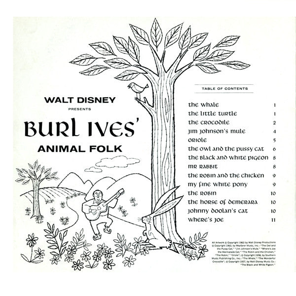 Burl Ives : Walt Disney Presents Burl Ives' Animal Folk (LP, Album)