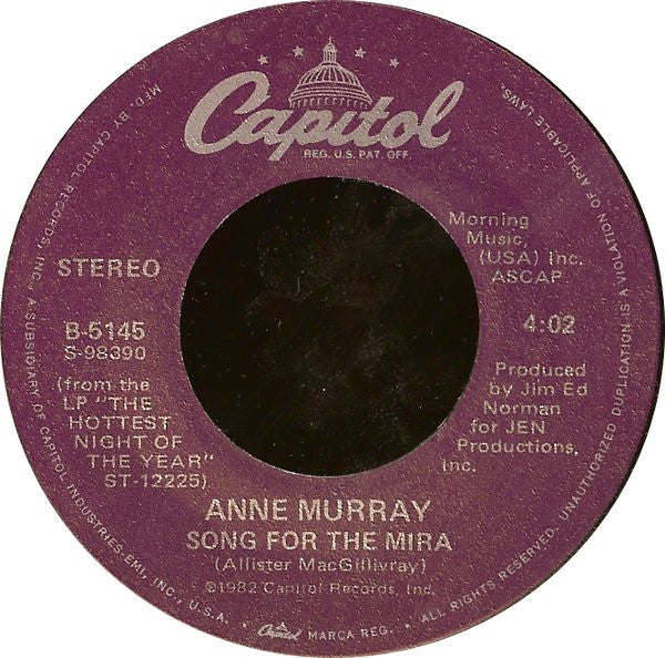 Anne Murray : Hey! Baby! (7", Single, Win)