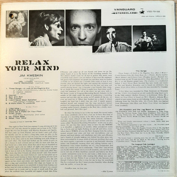 Jim Kweskin : Relax Your Mind (LP, Album)