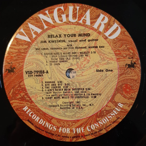 Jim Kweskin : Relax Your Mind (LP, Album)