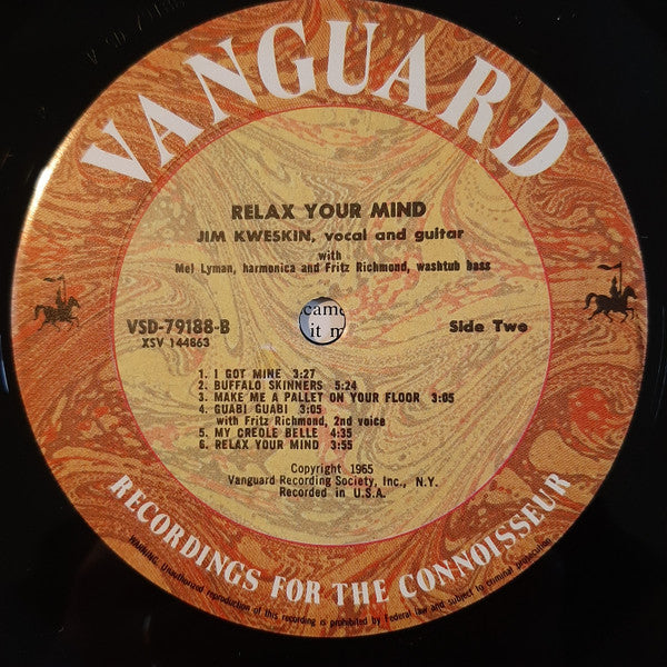 Jim Kweskin : Relax Your Mind (LP, Album)