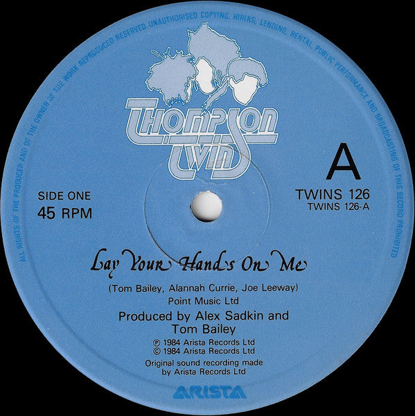 Thompson Twins : Lay Your Hands On Me (12", Single)