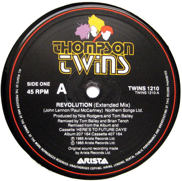 Thompson Twins : Revolution (Extended Mix) (12", Single)