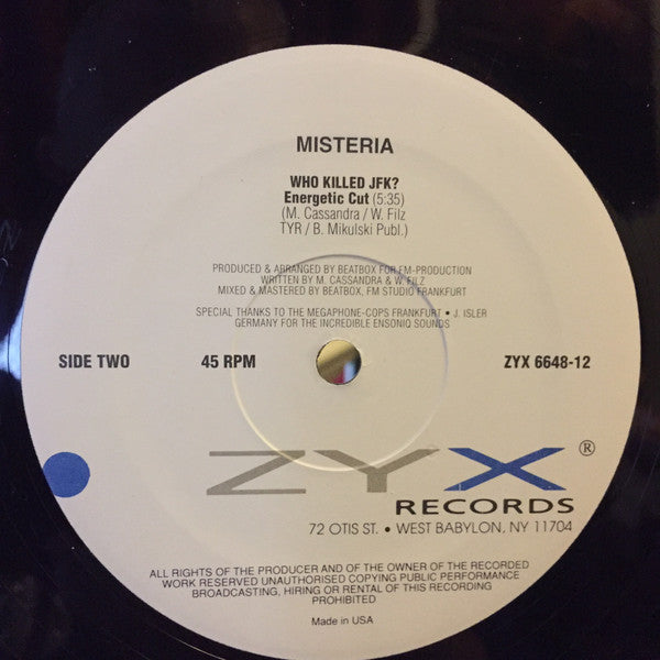 Misteria : Who Killed JFK? (12", Maxi)