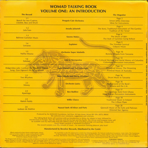 Various : Womad Talking Book Volume One: An Introduction To World Music (LP, Comp)