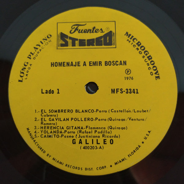 Emir Boscán : Homenaje Al Estilo De Galileo (LP, Album)