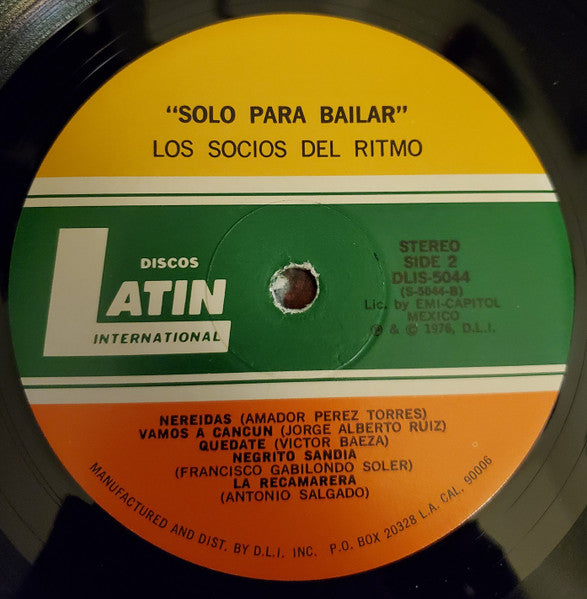 Los Socios del Ritmo : Solo Para Bailar (LP, Album)