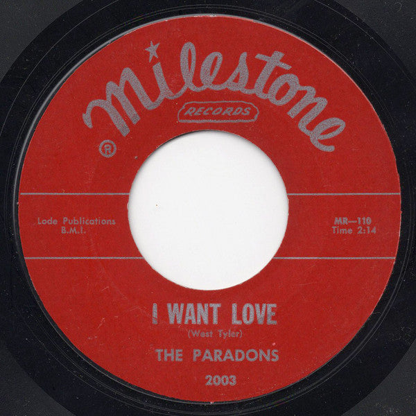 The Paradons : Diamonds And Pearls / I Want Love (7", Single, Styrene)
