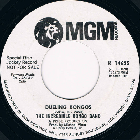 The Incredible Bongo Band : Dueling Bongos / Let There Be Drums (7", Single, Promo, Styrene)