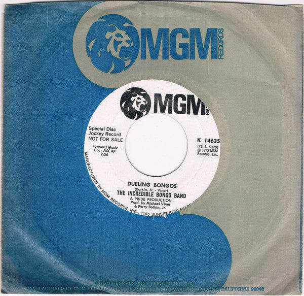 The Incredible Bongo Band : Dueling Bongos / Let There Be Drums (7", Single, Promo, Styrene)