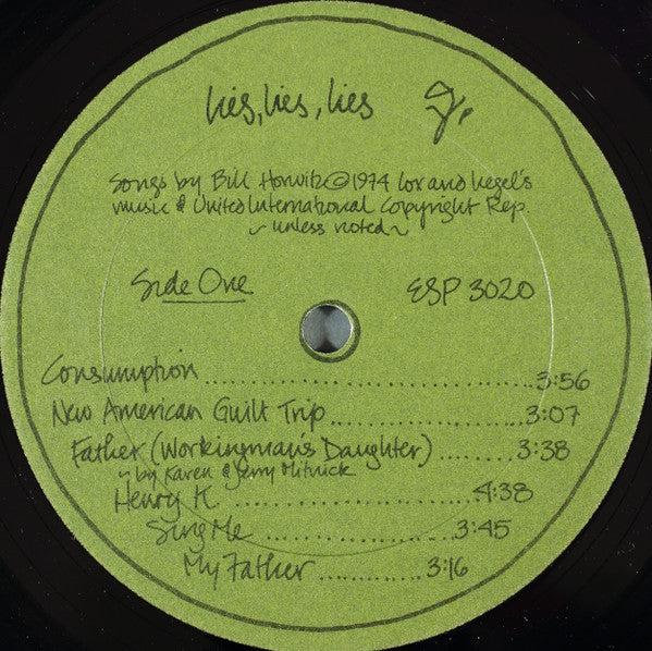 Bill Horwitz : Lies, Lies, Lies (LP)