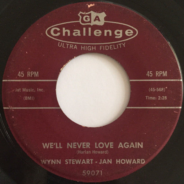 Wynn Stewart And Jan Howard : We'll Never Love Again / Wrong Company (7")