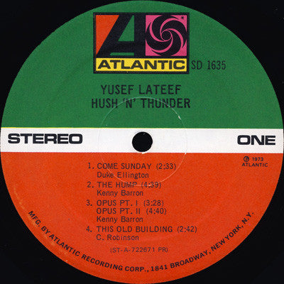 Yusef Lateef : Hush 'N' Thunder (LP, Album, PR)