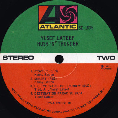 Yusef Lateef : Hush 'N' Thunder (LP, Album, PR)