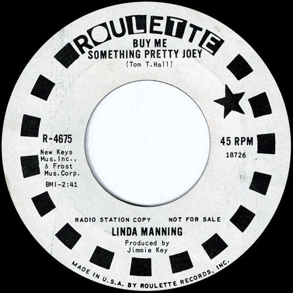 Linda Manning : Buy Me Something Pretty Joey / Downtown Lonely Girl Blues (7", Promo)