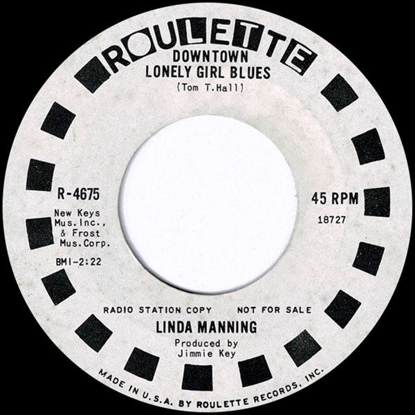 Linda Manning : Buy Me Something Pretty Joey / Downtown Lonely Girl Blues (7", Promo)