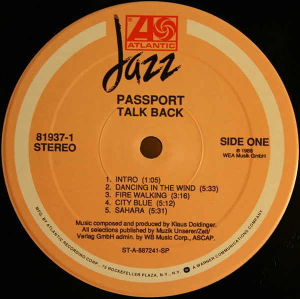 Passport (2) : Talk Back (LP, Album, Spe)