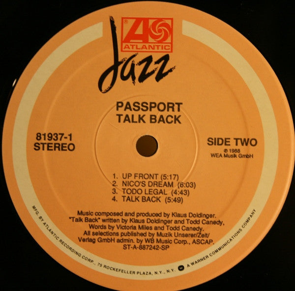 Passport (2) : Talk Back (LP, Album, Spe)