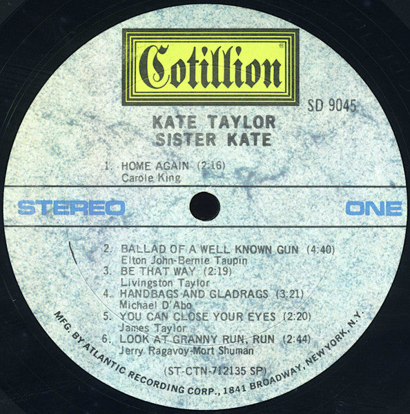 Kate Taylor : Sister Kate (LP, Album, SP )
