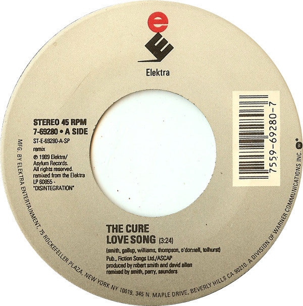 The Cure : Love Song (7", Single)