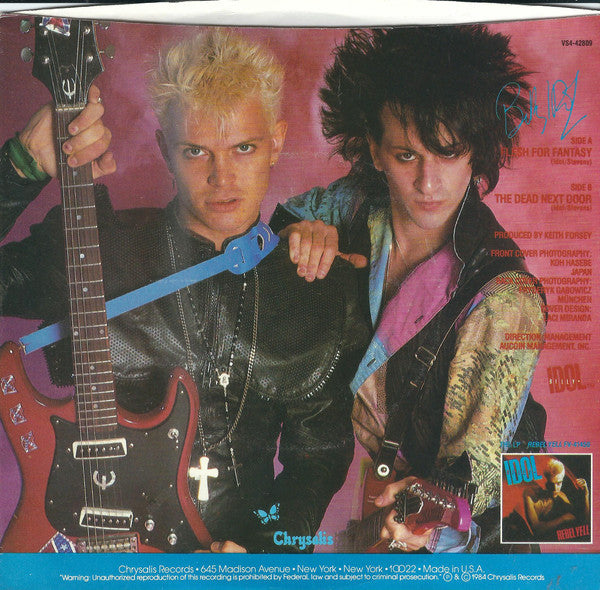 Billy Idol : Flesh For Fantasy (7", Styrene, Pit)
