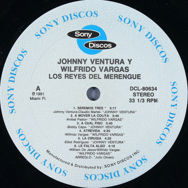 Johnny Ventura Y Wilfrido Vargas : Los Reyes Del Merengue (LP, Comp)