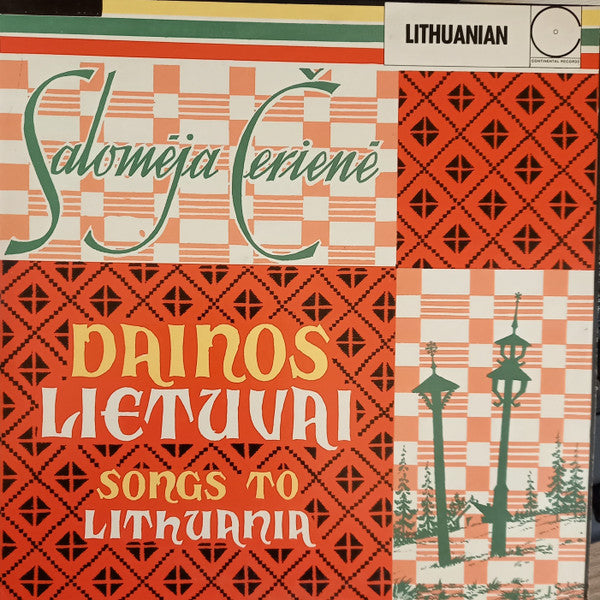 Salomėja Staniulytė : Dainos Lietuvai = Songs To Lithuania (LP, Album, Mono)