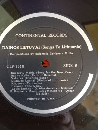 Salomėja Staniulytė : Dainos Lietuvai = Songs To Lithuania (LP, Album, Mono)