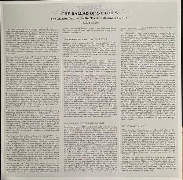 Grateful Dead* : Fox Theatre, St. Louis, MO (12/10/71) (4xLP, 180 + LP, S/Sided, Etch, 180 + Box, Ltd)