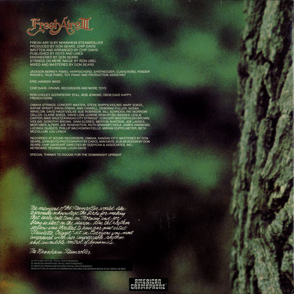 Mannheim Steamroller : Fresh Aire III (LP, Album, RP)