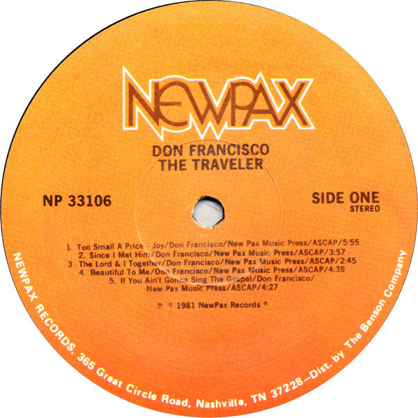 Don Francisco (2) : The Traveler (LP, Album, Ric)