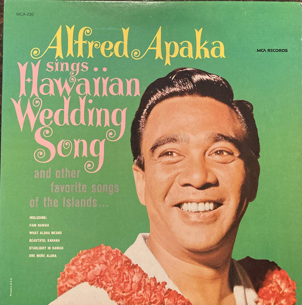 Alfred Apaka : The Hawaiian Wedding Song (LP, Album, RE)