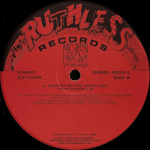 MC Ren : Forget What Ya Heard (12", Single)
