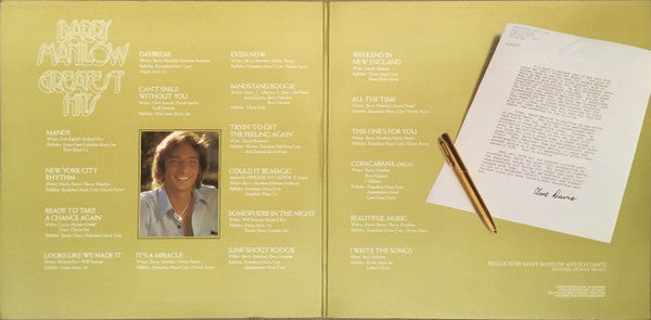 Barry Manilow : Greatest Hits (2xLP, Comp, RP, Mon)