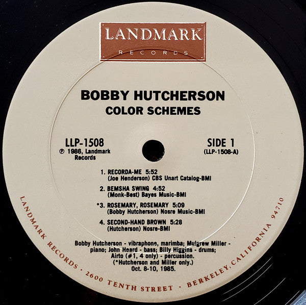 Bobby Hutcherson : Color Schemes (LP, Album)