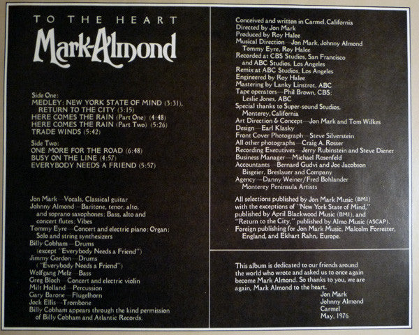 Mark-Almond : To The Heart (LP, Album)