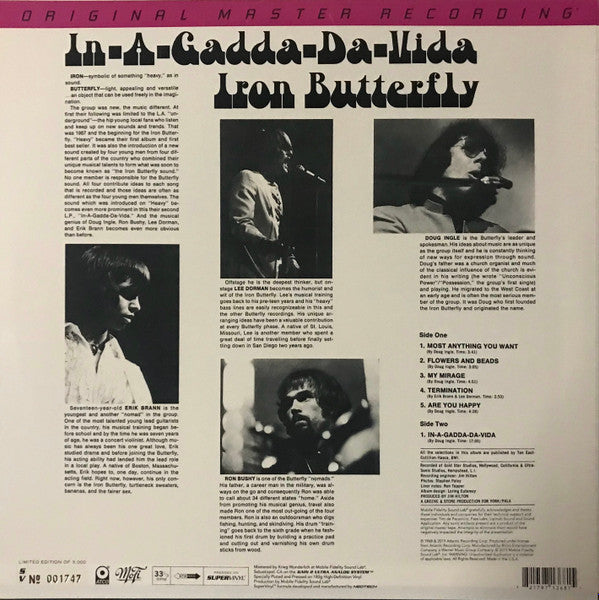 Iron Butterfly : In-A-Gadda-Da-Vida (LP, Album, Ltd, Num, RE, RM, 180)